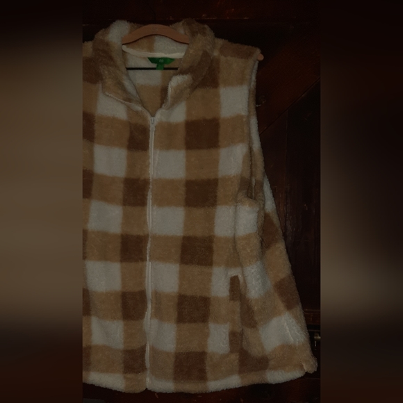 🍀3/15 Dip Woman's Plaid Fluffy Vest - Picture 4 of 6